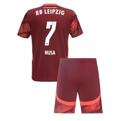 Dres RB Leipzig Antonio Nusa #7 Gostujuci za djecu 2024-25 Kratak Rukav (+ kratke hlače)